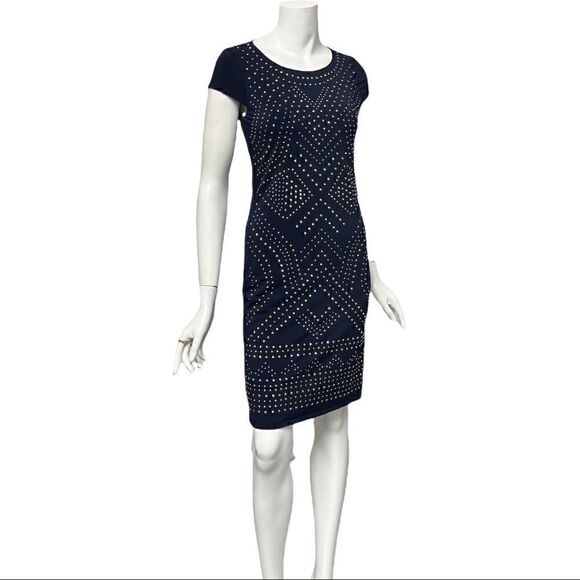 Carmen Marc Valvo Blue Studded Dress - Picture 6 of 9